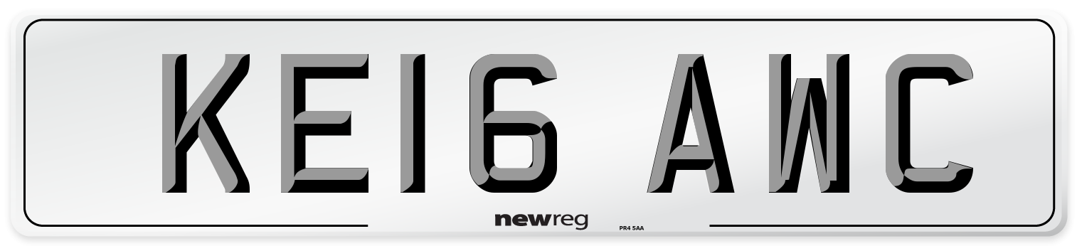KE16 AWC Number Plate from New Reg